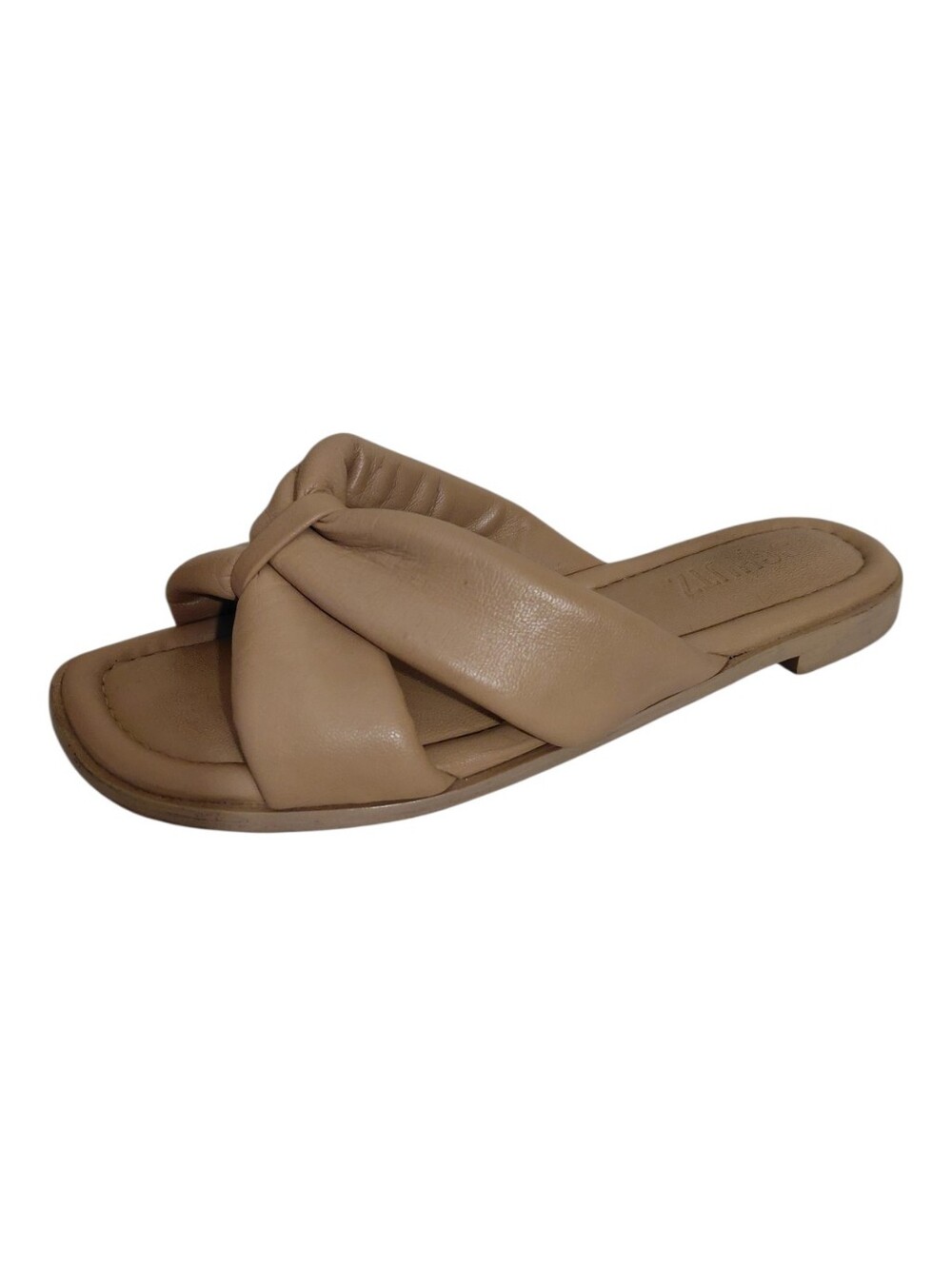 Schultz Fairy Crisscross Silhouette Slip-on Leather Flat Sandals